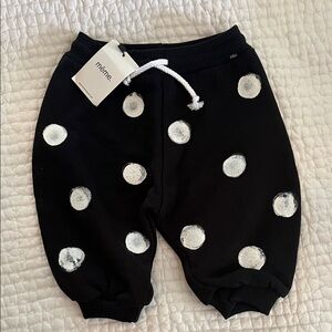 Meme baby Black Joggers with White painted Dots